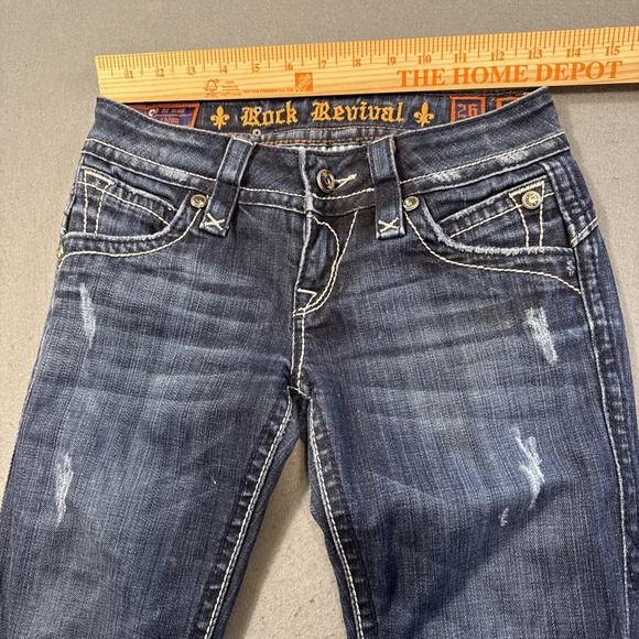 Rock Revival Stephanie Boot Cut jeans womens 26 flap pocket distress - Picture 8 of 13